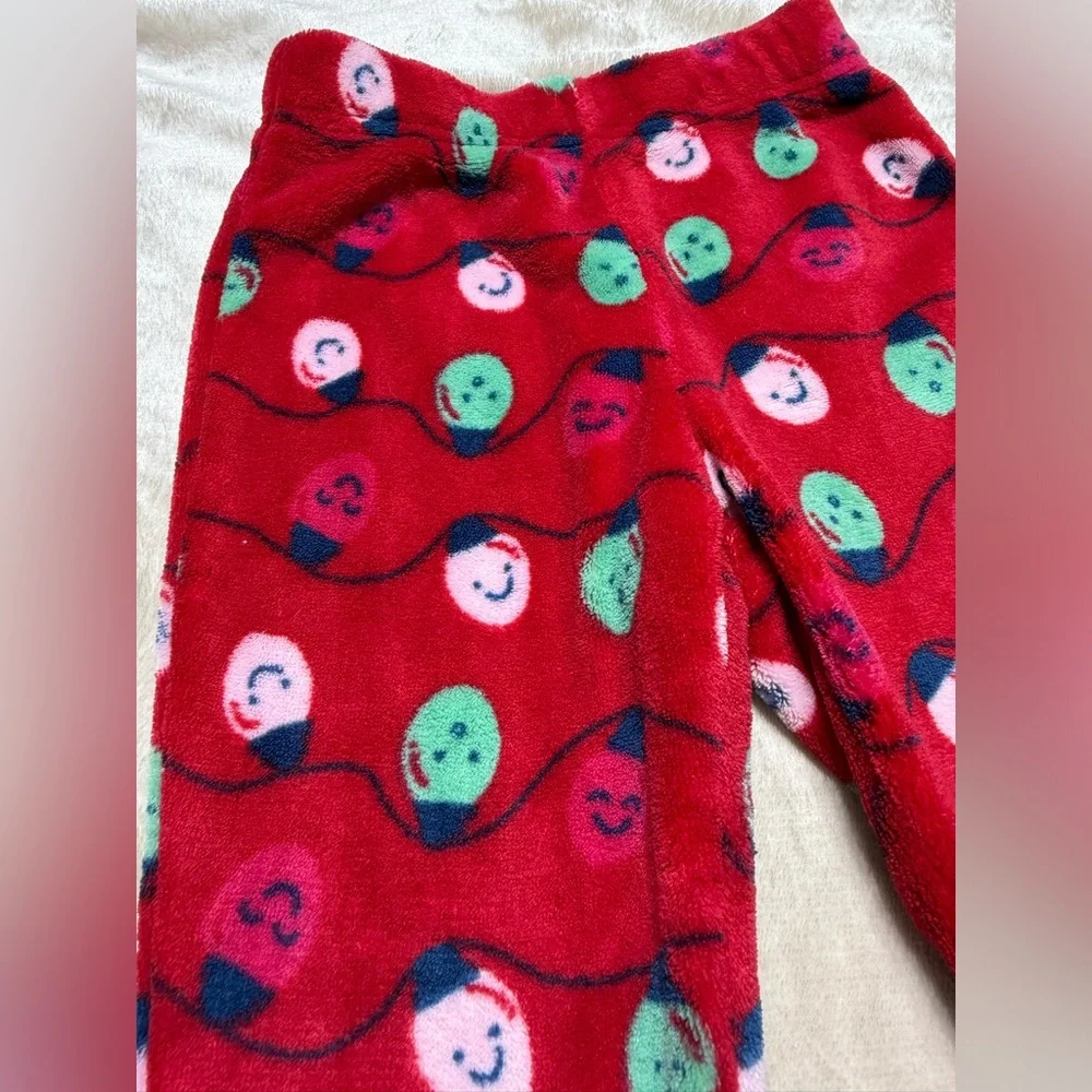 Joe Fresh | Toddler Red Fleece Pajama Pants Christmas Lights Print | 2T